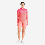 Nivo dames lolita uv lange mouw mock nek golfshirt - kersen