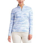 Nivo women lolita uv long sleeve mock leeg golf shirt - banayad na asul