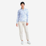 Nivo women lolita uv long sleeve mock leeg golf shirt - banayad na asul