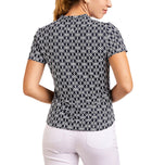 Nivo Lynda Mock Neck Golfshirt für Damen – Marineblau/Weiß