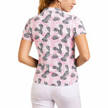 Nivo Dames Lynda Mock Neck Golfshirt - Roze/Marine