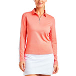 Nivo Women Nina Livcool Long Sleeve Mock Neck Golf Shirt - Melon