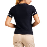 Baju Polo Golf Nyla V-Neck Berkait Nivo Wanita - Tentera Laut