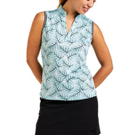 Nivo Vivia mouwloos golfshirt met opstaande hals voor dames, Aruba blauw