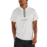 Polo de golf Malbon Performance Zip Raglan - Blanc
