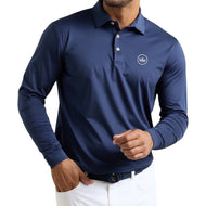 Peter Millar Solid Performance Jersey Golfpoloshirt - Marineblauw