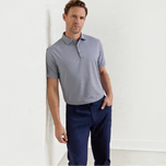 Polo de golf en jersey à manches longues Peter Millar Solid Performance - Marine