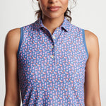 Peter Millar Women's Paloma Sleeveless Banded Button Golf Polo Shirt - Storm
