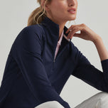 Peter Millar Women’s Women’s Raglan Sleeve Perth 1/4 Midlayer - Navy