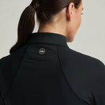 Peter Millar 여성 여성 라글란 슬리브 퍼스 1/4 미드 레이어 - 블랙