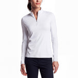 Peter Millar 女式轻质 Crown Sun 高尔夫衬衫 - 白色