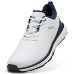 Puma Fusion Grip ST Spiked Golf Shoes - Puma White/Puma Silver/Deep Navy