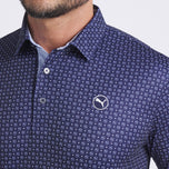 Puma Pure 2.0 Circle Cat Golf Shirt - Glow Tentera Laut/Putih Dalam