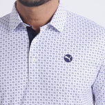 Puma Pure 2.0 Circle Cat Golf Shirt - Glow Putih/Tentera Laut Dalam