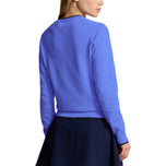 RLX Ralph Lauren Women's Cotton Blend V-Neck Golf Jumper - Greenwich Blue
