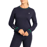 RLX RALPH LAUREN Dames Katoenen Blend Gebreide pullover - Franse marine/Cruise Green