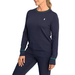 RLX RALPH LAUREN Dames Katoenen Blend Gebreide pullover - Franse marine/Cruise Green