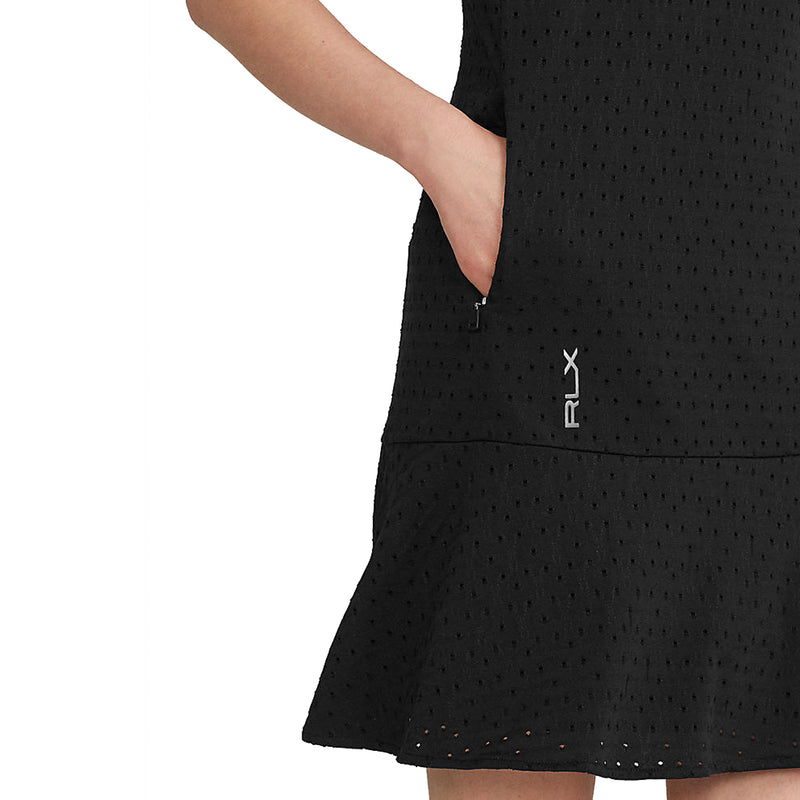 RLX Ralph Lauren Women's Eyelet Jersey Dress - Black