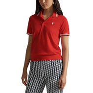 RLX Ralph Lauren Women's Tour Pique Golf Shirt - Poppy Bright/Keramik Putih