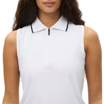 Polo de golf côtelé sans manches Rohnisch pour femmes - Blanc