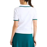 Rohnisch Damen Swing Gestricktes Golf-Poloshirt – Weiß