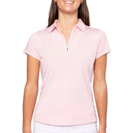 Golftini Women's Short Lengan Zip Golf Kemeja - Angkatan Laut