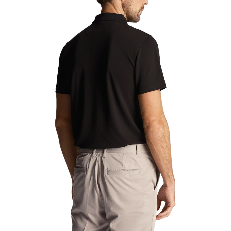 Lyle & Scott Tonal Eagle Golf Tech Polo Shirt - Jet Black