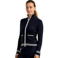 Cardigan de golf tricoté à fermeture éclair complète Scarlet pour femmes Nivo - Marine