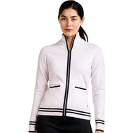 Nivo Women's Scarlet Full Zip Knitted Golf Cardigan - Puti