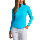 Baju leher Zip Zip Zip Zip Lengan Pepejal Ibkul - Turquoise
