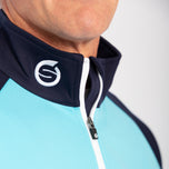 Sunderland Aspen Quarter Zip Raglan Paneled Water Repellent Golf Midlayer - Aqua