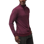 Travis Mathew Cloud 2.0 Golf 1/4 Zip - Heather Dark Red