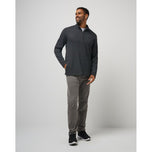 Travis Mathew Sunset Golf Terakhir 1/4 Zip Mid -Layer - Heather Dark Grey