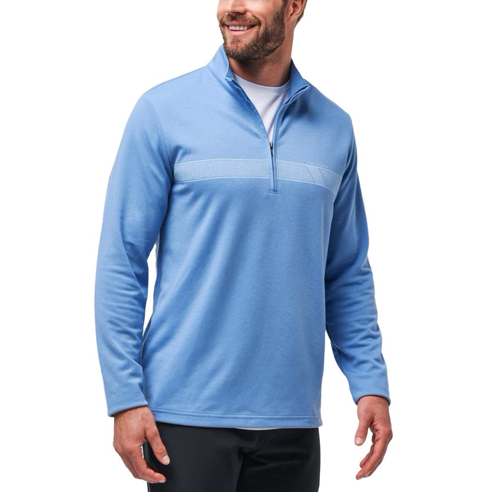 Travis Mathew Upgraded Chest Stripe Golf Quarter Zip - Quiet