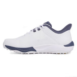 Under Armour Drive Pro Spikeless Golf Shoes - White/Metallic Gold/Grey