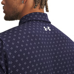 Under Armour Playoff 3.0 Print Golf Polo Shirt - Midnight Navy/Downpour Grey