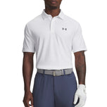 Under Armour Playoff 3.0 Print Golf Polo Shirt - White/Distant Grey