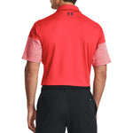 Under Armour Playoff Blocked Golf Polo Shirt - Pomegranate/White