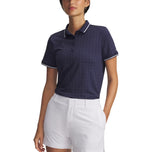 Sa ilalim ng Armor Women Drive Jacquard Golf Polo Shirt - Hatinggabi Navy/White
