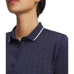 Sa ilalim ng Armor Women Drive Jacquard Golf Polo Shirt - Hatinggabi Navy/White