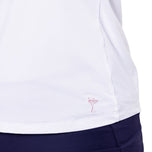 Golftini Wanita Say Yes Lengan Golf Polo Shirt - Putih/Angkatan Laut