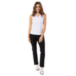Golftini Wanita Ruffle Golf Polo Shirt Polo - Putih