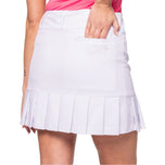 Golftini Frauenleistung 17,5 "Full Falten Golf Skort - Weiß