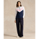 Rlx Ralph Lauren Women's Power Stretch 1/4 Zip Pull Over - Navy française / blanc / rose