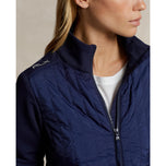RLX Ralph Lauren Wanita Hibrid Hibrid Hibrid Full -Zip Jaket - Tentera Laut Perancis