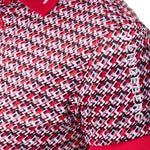 J.Lindeberg Women's Tour Tech Print Golf Polo Shirt - JL Micro Bridge Rose Red