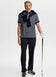J.Lindeberg Tour Tech Print Golf Polo Shirt - Cardi Jacquard JL Navy