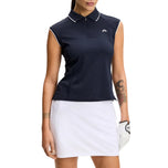 J.Lindeberg Women's Lei Sleeveless Golf Polo Shirt - Puti