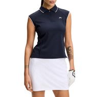 J.Lindeberg Women's Lei Sleeveless Golf Polo Shirt - JL Navy