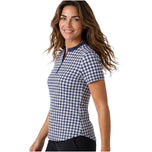 Nivo Dames Lynda Mock Neck Golfshirt - Marine/Wit